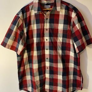 Carhartt Men's Short Sleeve Plaid Button down Shirt with pocket 2XLT Relaxed Fit